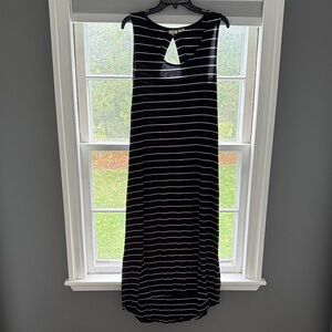 C&C California Navy and White Striped Sleeveless Dress, Size M